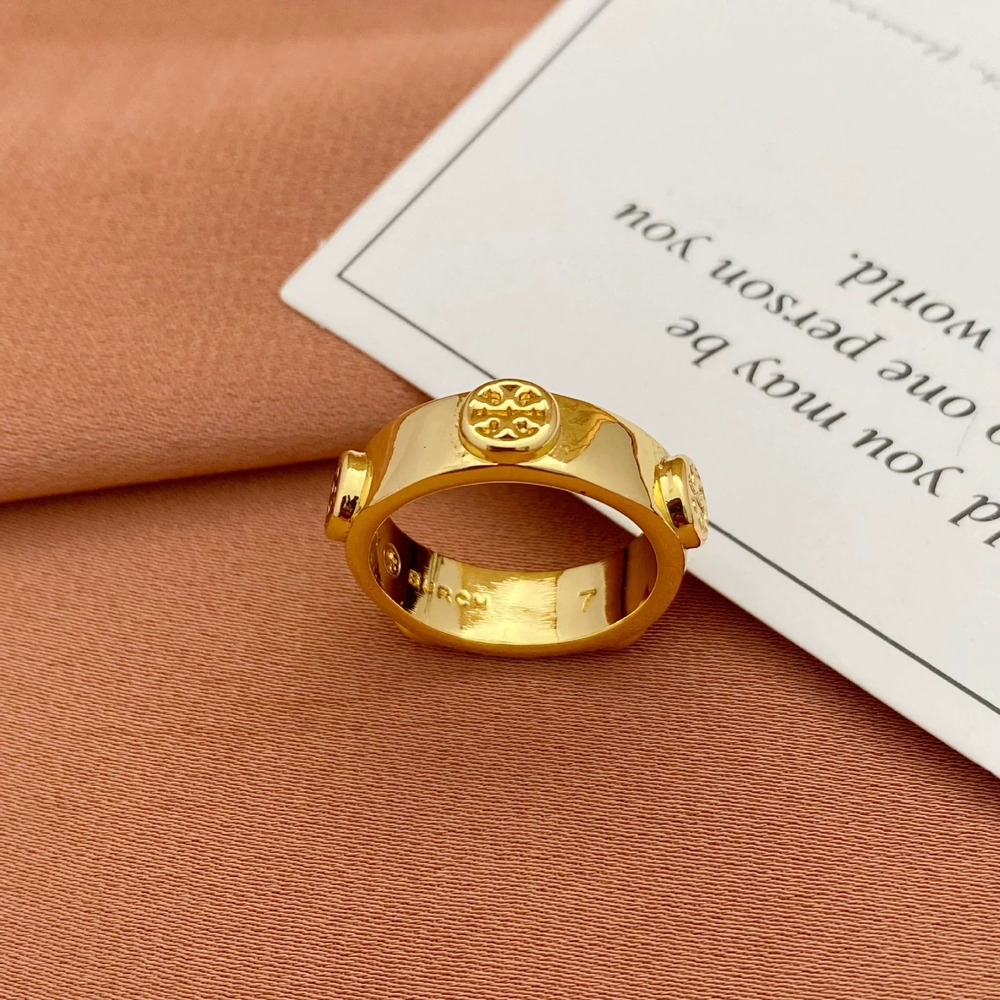 Tory Burch Inlaid Letter Ring Metal